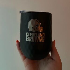 CLEVELAND BROWNS PORTABLE INSULATED, STEMLESS WINE / DRINKING CUP!